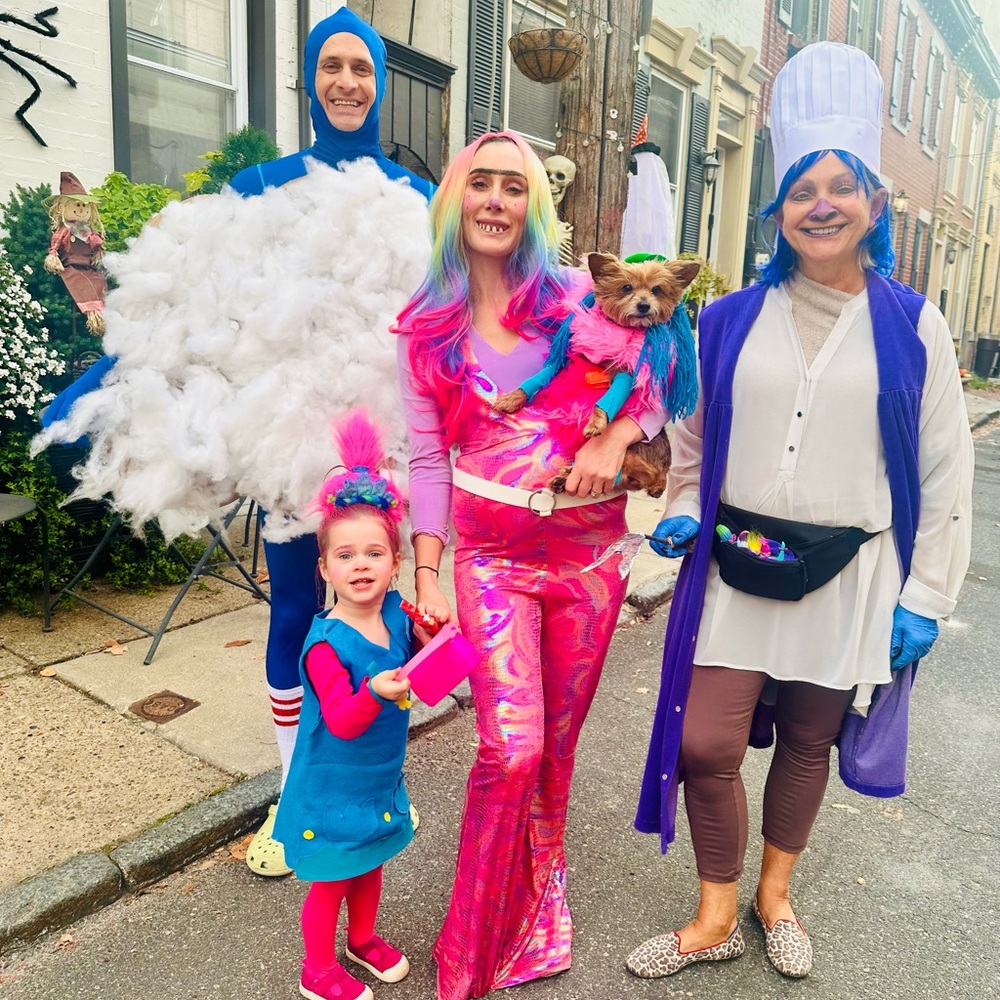 Womens Lady Glitter Sparkles Trolls Costume Small